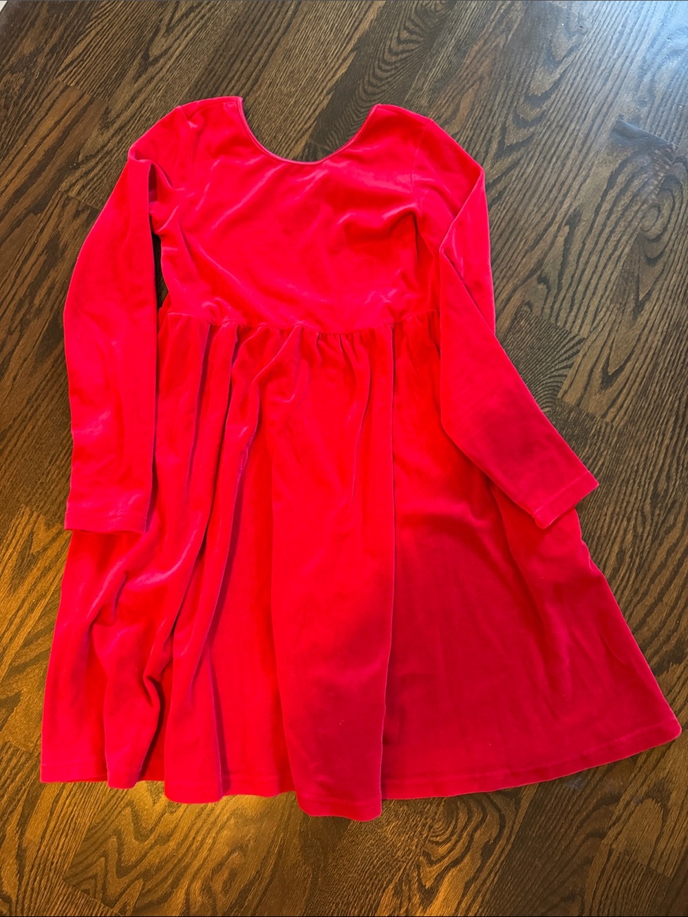 Hanna Andersson Bright Red Velvet Long-Sleeve Twirl Dress